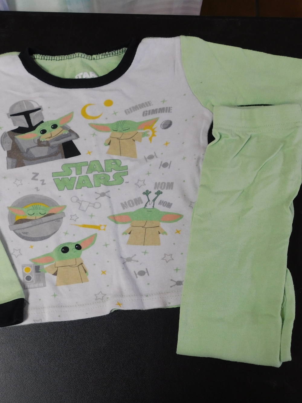 Star Wars The Mandalorian Light Green and White Kids Pajama Set
